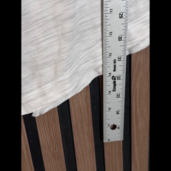 Lululemon Top 6 / 8 Womens White Heather Long Sleeve Asymmetrical Hem Crewneck - Picture 5 of 6